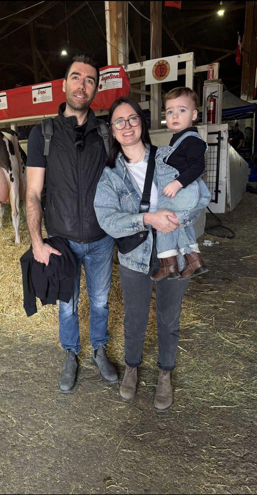 Brady Zappone with his wife and son